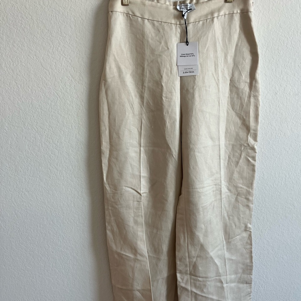 & Other Stories Beige Straight Tailored Trousers